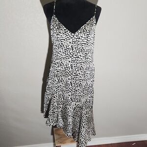 Forever 21 Dress Womens Size L Cheetah Print Sundress Cocktail Black Silver